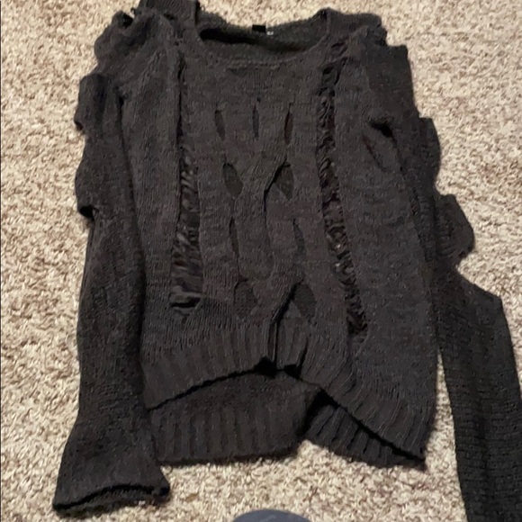 Double Zero Sweaters - Buckle sweater distressed super cute worn once